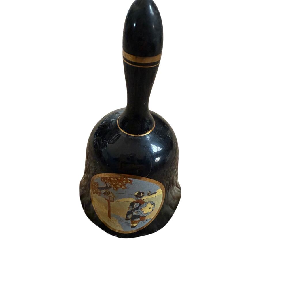 CHOKIN 5" Japanese Porcelain Bell w/ 24k Gold Accents